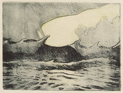 Seascape - very rough grey sea 2 by John Everett