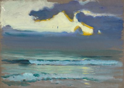Seascape. Dark, calm sea with gentle rollers by John Everett