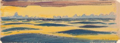 Seascape, Dark Blue and Yellow and Brown Cloud (Late 19th Century - Mid 20th Century) by John Everett