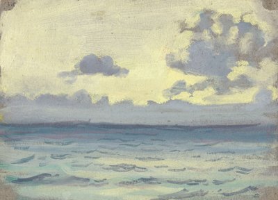 Seascape, ships on a calm horizon, late 19th century - mid 20th century by John Everett