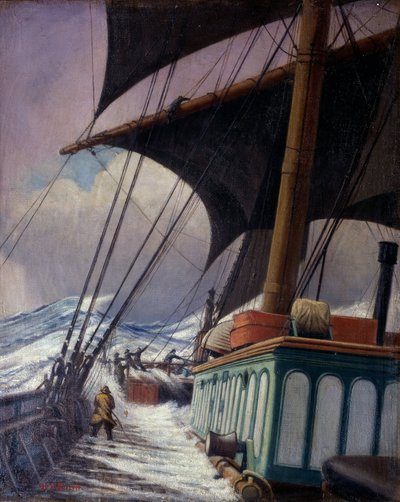 The maneuvers of sails during the storm, during a trip from Bristol, to Sabine Pass, Texas, between April and June 1920 by John Everett