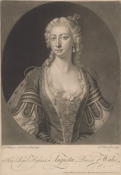Her Royal Highness Augusta Princess of Wales, 1751 by John Faber the younger