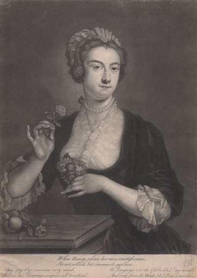 Mrs. Clive, When Beauty Pleads Her Own Resistless Cause, She Not Solicits, But Commands Applause by John Faber the younger