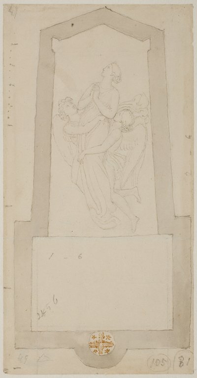 A Departed Spirit Uplifted by Two Angels by John Flaxman