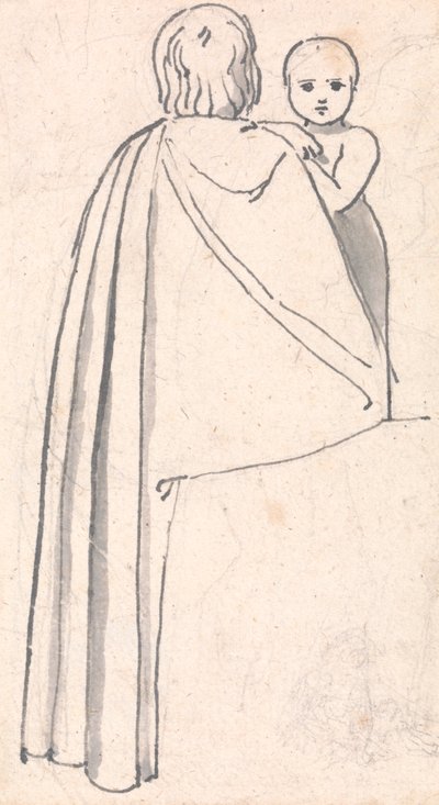 Back View of a Woman with Child Looking Over Her Shoulder by John Flaxman