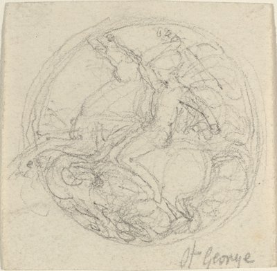 Design for a Medal Representing Saint George and the Dragon by John Flaxman