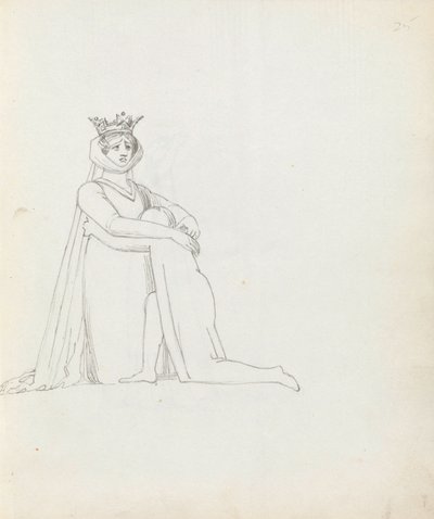 Drawing of Mrs Siddons as Constance by John Flaxman