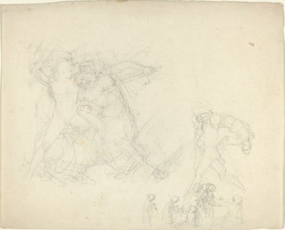 Sheet of Studies, including a Man Battling a Centaur by John Flaxman