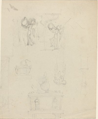 Sheet of Studies (recto and verso) by John Flaxman