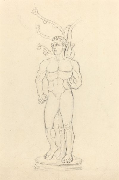 Statue of a Male Nude before a Tree by John Flaxman