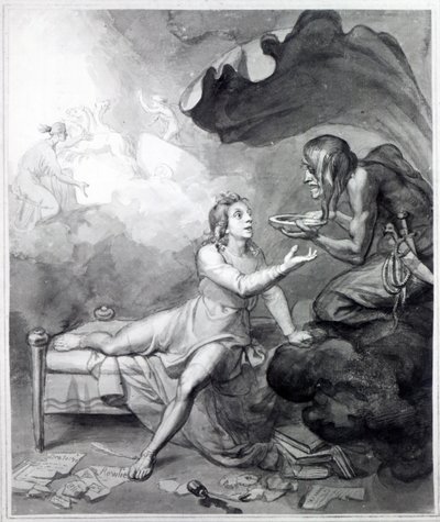 Thomas Chatterton Receives a Bowl of Poison from Despair by John Flaxman