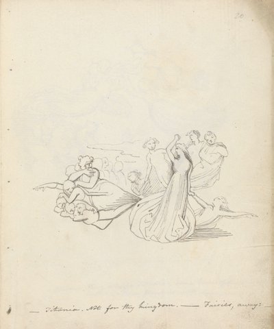 Titania. Not for thy kingdom. - Fairies away by John Flaxman