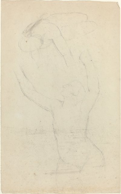 Two Airborne Figures Reaching out to One Another by John Flaxman