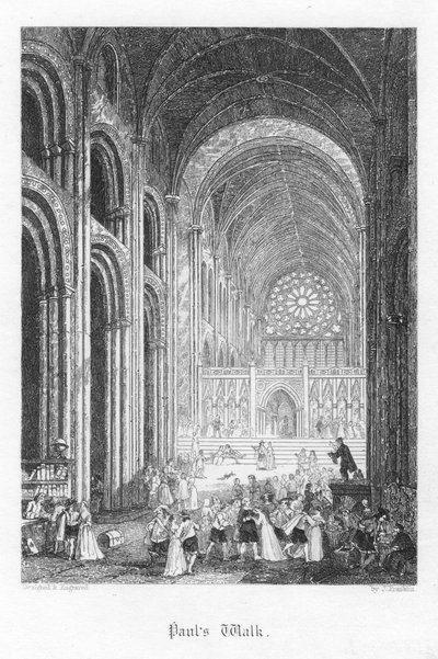 Scene from Old St Pauls by William Harrison Ainsworth, 1855 by John Franklin