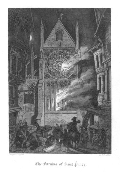 Scene from Old St Pauls by William Harrison Ainsworth, 1855 by John Franklin