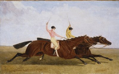 Satirist with William Scott Up Beating Coronation with John Day Up - The St. Leger 1841 by John Frederick Herring Senior