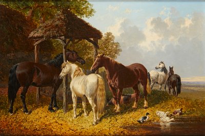 A Busy Farmyard Scene by John Frederick Jr. Herring