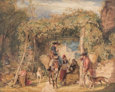 Figures and Animals in a Vineyard by John Frederick Lewis