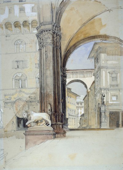 Florence: The Palazzo Vecchio and the Uffizi, c1820s by John Frederick Lewis
