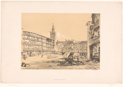 Sketches of a Trip to Spain: Plaza de San Francisco, Seville by John Frederick Lewis