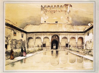 The Alhambra of Granada, Colour Lithograph by John Frederick Lewis by John Frederick Lewis