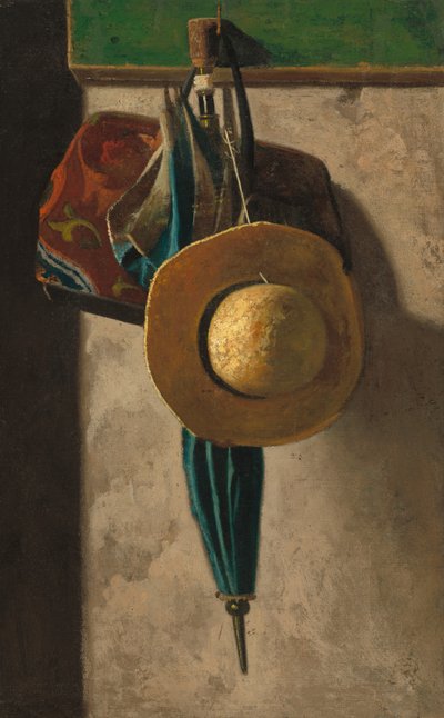 Straw Hat, Bag, and Umbrella by John Frederick Peto