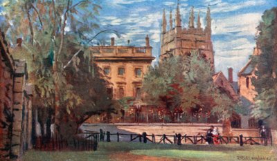 Corpus Christi College and Merton Tower, from Christ Church Meadows by John Fulleylove