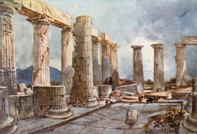 Interior of the Temple of Apollo at Bassae in Arcadia by John Fulleylove