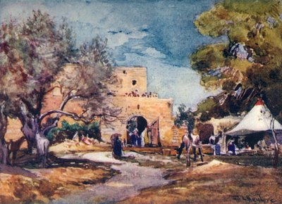 Medieval Building Outside the North Wall of Jerusalem, 1902 by John Fulleylove