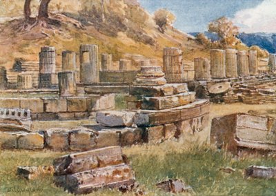 Olympia. The Base of the Kronos Hill with the Remains of the Temple of Hera and the Philippeion by John Fulleylove
