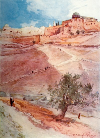 South Wall of Jerusalem from the North End of the Village of Siloam by John Fulleylove