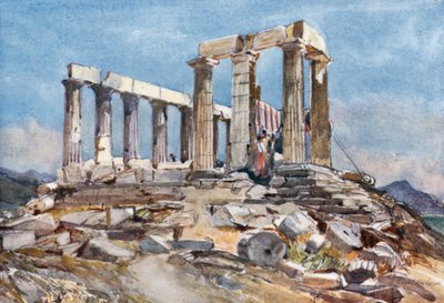 The Temple of Athena at Sunium from the North by John Fulleylove