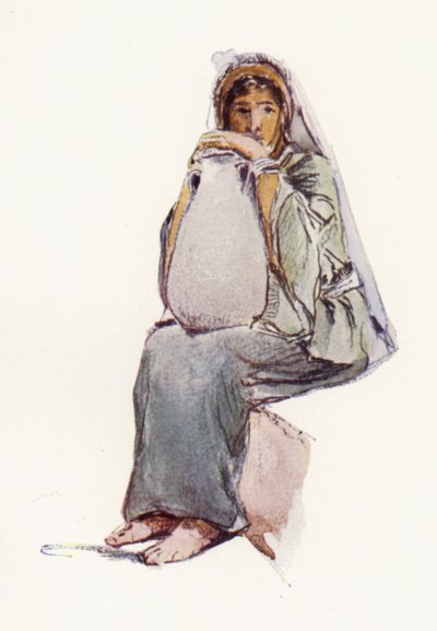 Water-Carrier, seated figure, Jerusalem by John Fulleylove