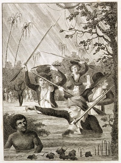 March through a Swamp or Marsh in Terra Firma by John Gabriel (after) Stedman