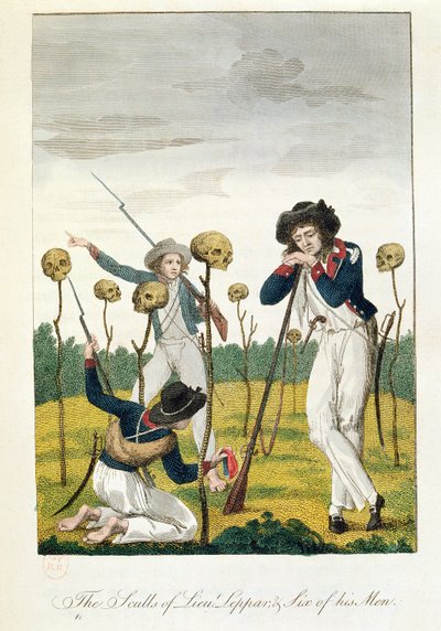 The Skulls of Lieutenant Leppar and six of his men, from 