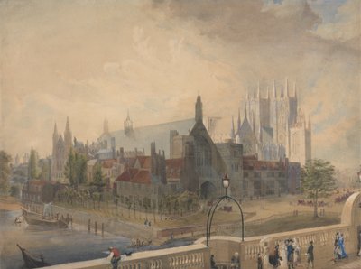 View of Westminster Hall and Abbey from the Bridge by John Gendall