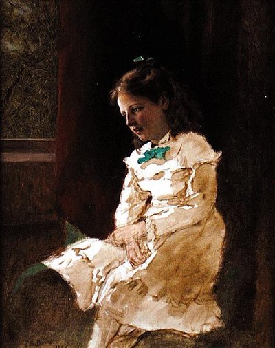 A Young Girl by the Window by John George Brown