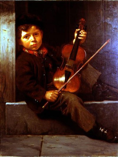 The Boy Violinist by John George Brown