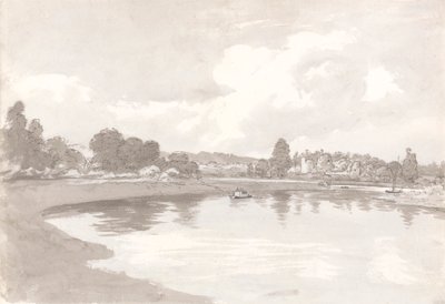 On the River Wye with Wilton Castle Ruins on a Bend in the River by John Glover