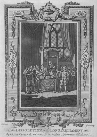 The Dissolution of the Long Parliament, 1653, by Oliver Cromwell, in Order to Introduce Triennial Elections by John Goldar
