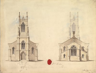 Design for the Proposed Church at Middlesborough, 1837 by John Greenwood