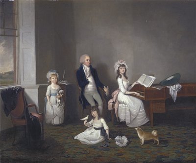 John Richard Comyns of Hylands Essex, with his daughters, 1775 by John Greenwood