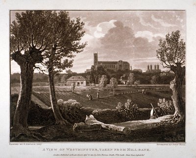 View of Westminster Looking from Millbank, London, 1807 by John Hall