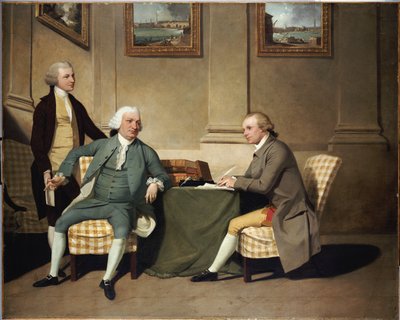 Group Portrait of Sergeant-At-Arms Bonfoy, His Son, and John Clementson, Sen. by John Hamilton Mortimer