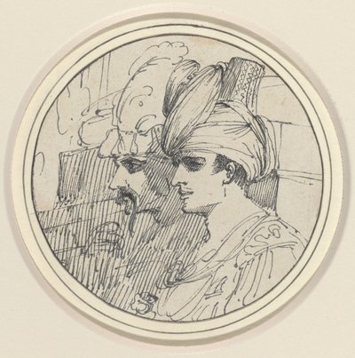 Two Oriental Heads by John Hamilton Mortimer