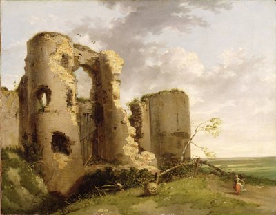 View of the West Gate of Pevensey Castle, Sussex by John Hamilton Mortimer
