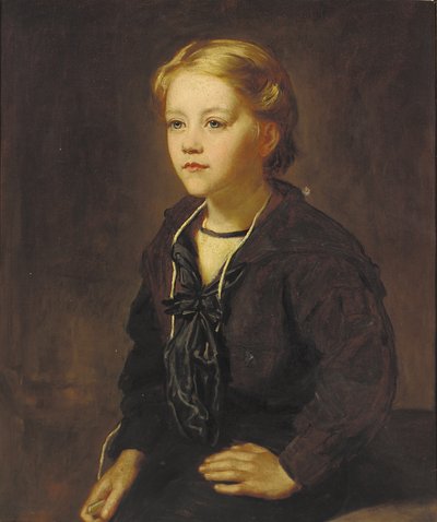 Portrait of Lewin Edward Cadogan, seated three-quarter-length, in a sailor suit by John Hanson Walker