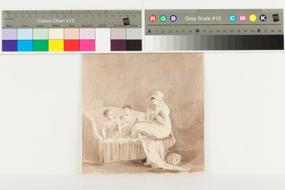 A Mother Sewing by John Harden