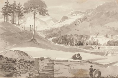 Brathay field, Lake District, Cumbria, 1819 by John Harden