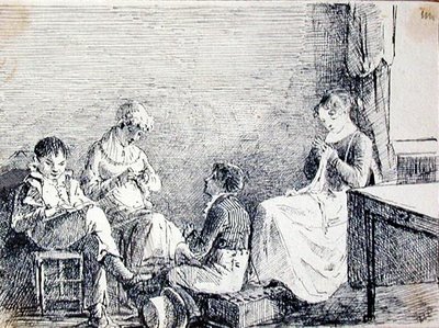Family Group in an Interior by John Harden